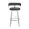 Armen Living Lorin 26" Gray Faux Leather and Brushed Stainless Steel Swivel Bar Stool LCLRBABSGR26 - alternate 3